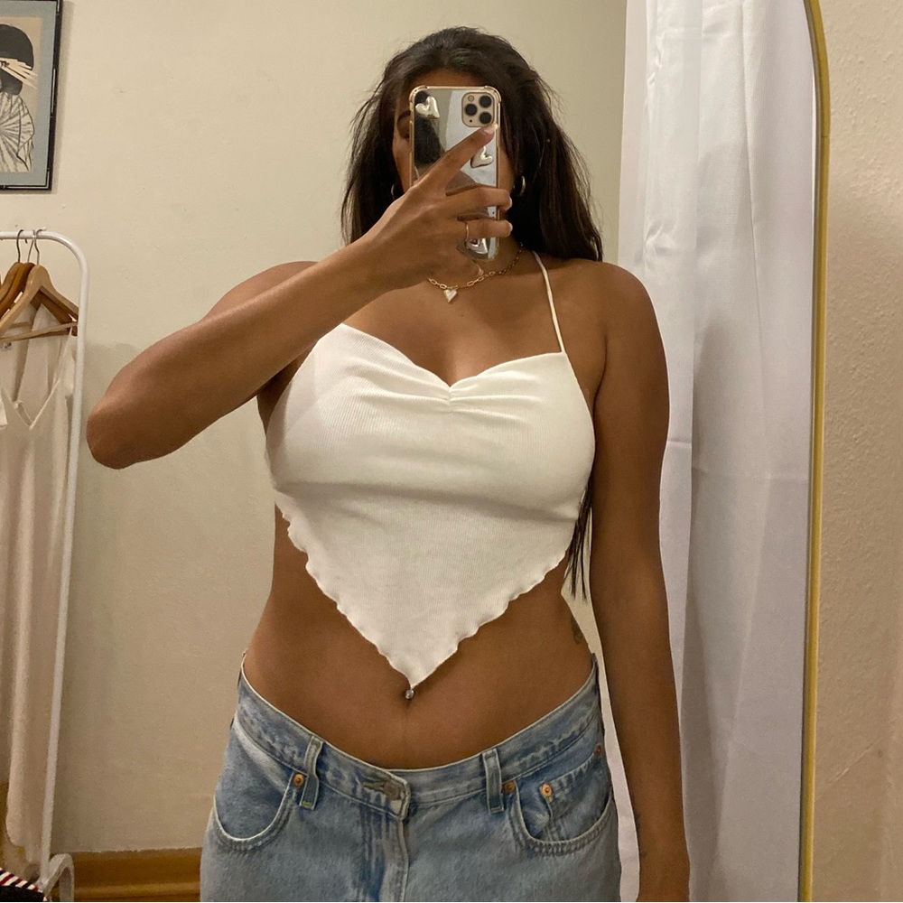 2/$15 White backless halter